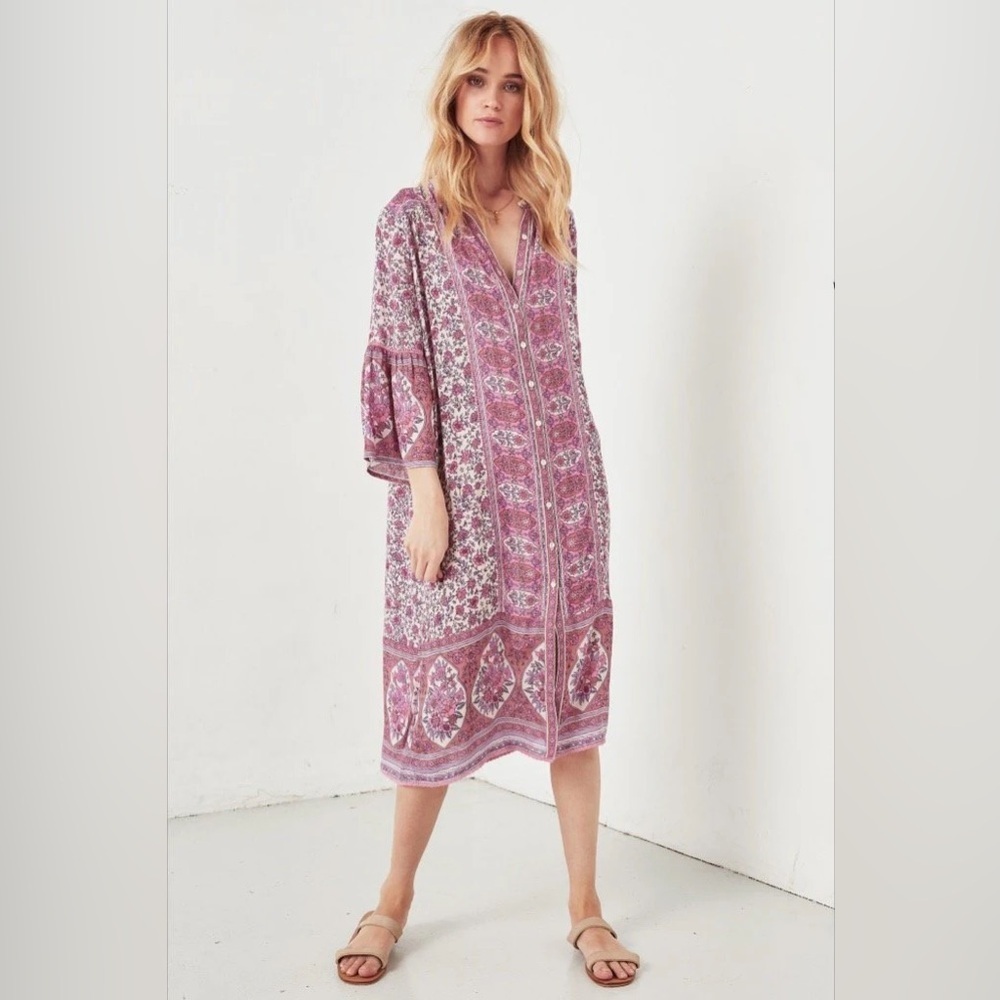 Spell The Gypsy Collective Lilac Jasmine Tunic Paisley Pink Floral Print Dress S